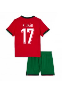 Portugal Rafael Leao #17 Babytruitje Thuis tenue Kind EK 2024 Korte Mouw (+ Korte broeken)